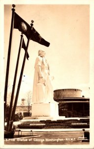 New York World's Fair 1939 Statue Of George Washington 1940 Real Photo