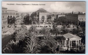 RPPC PALERMO Piazza Castelnuovo e Politeama Garibaldi ITALY Postcard