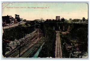 1915 Railroad Tunnel 64th Bay Ridge Railroad Exterior Brooklyn New York Postcard