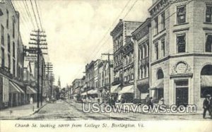 Church St - Burlington, Vermont VT Postcard