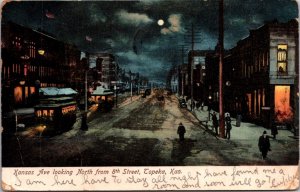 Postcard Kansas Avenue Looking North from 8th Street in Topeka, Kansas