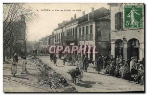 VINTAGE POSTCARD Algerie Medea Street of the town hall