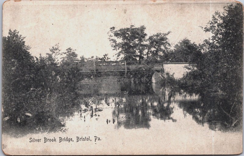 Silver Brook Bridge Bristol Pennsylvania Vintage Postcard C076