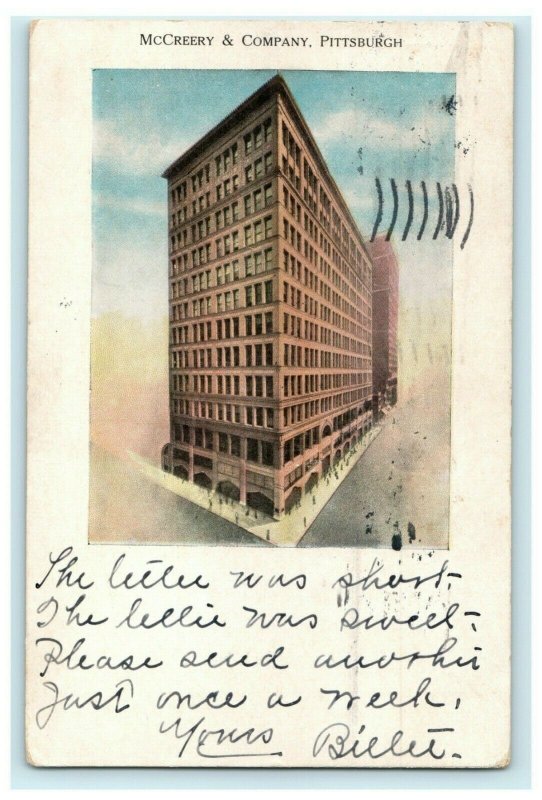 1907 McCreery & Co. Advertising Pittsburgh Pennsylvania Posted Antique Postcard 