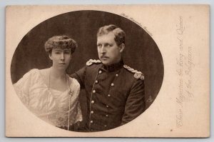 Their Majesties The King And Queen Of The Belgians Royalty Postcard X26