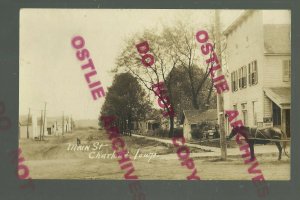 Charlotte IOWA RPPC c1910 MAIN STREET nr Maquoketa Clinton Sabula Preston TINY!