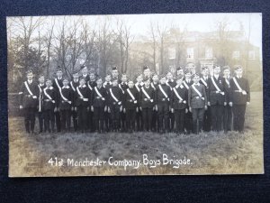 Manchester 41st MANCHESTER COMPANY BOYS BRIGADE c1912 RP Postcard