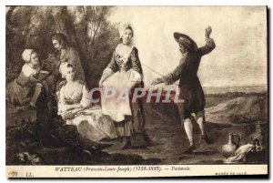 Old Postcard Museum of Lille Watteau Francois Louis Joseph Pastoral