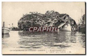 Postcard Old Boat Funerals of victims of the terrible catastrophe of the Libe...