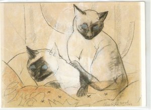 Christopher Wood. Siamese Cats Nice English Picture Postcard. Continental si