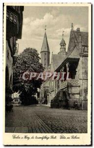 Old Postcard Goslar Harz Tausendjakrige die Stadt Partie am Rathaus