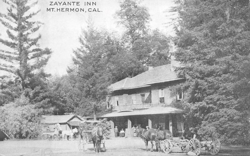 ZAYANTE INN MT. HERMON CALIFORNIA SF SANTA CRUZ PAJARO RPO CANCEL POSTCARD 1911