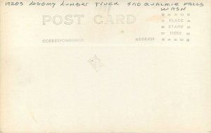 Postcard RPPC Washington Snoqualmie Logging Sunset Highway Falls  23-2698