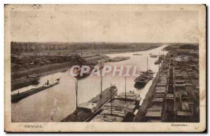 Old Postcard Karlsruhe Rheinhafen