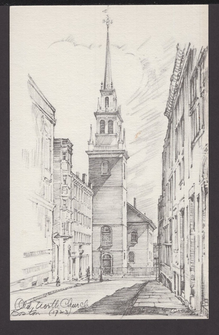 Massachusetts BOSTON The Old North Church 1723 of Paul Revere Fame Art