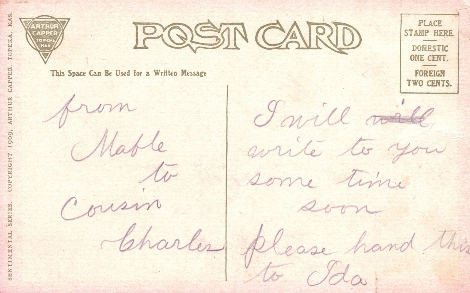 Vintage Postcard May Chords Of Harmony Ever Be With You Song Notes