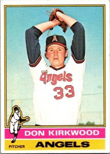 1976 Topps Baseball Card Don Kirkwood California Angels sk13414