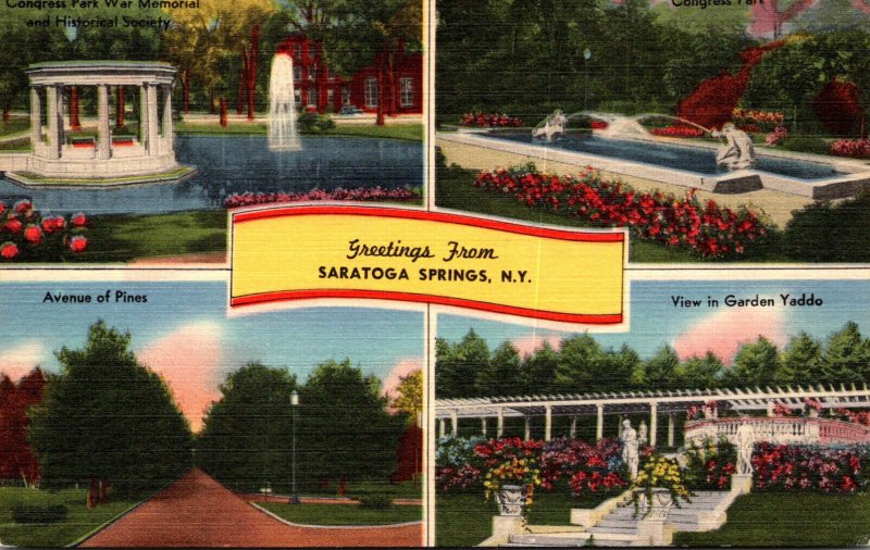 New York Saratoga Springs Greetings Multi View