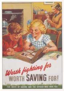 Worth Fighting & Saving For Post Office Savings Poster Postcard