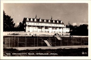 RPPC Tennis Courts at the Dorchester House, Ocean Lake OR Vintage Postcard V70