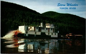 Yukon Stern River Boat on Big River Alaska Postcard