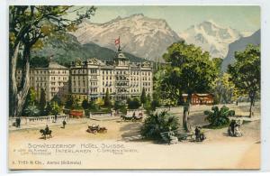 Schwiezerhof Hotel Suisse Interlaken Switzerland 1905c postcard