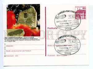 420205 GERMANY 1983 y Leinfelden-Echterdingen airship dirigible postal postcard