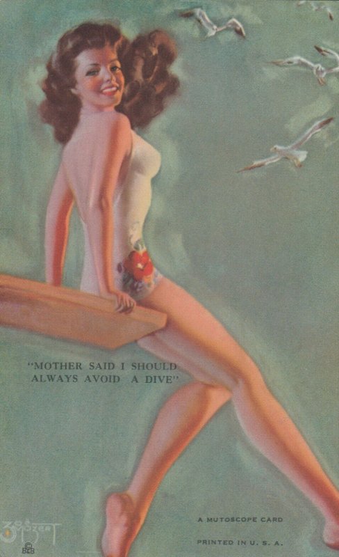 AS: Pinup girl , Mother and I said Always avoid a dive , 1940s