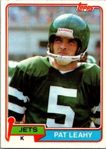 1981 Topps Football Card Pat Leahy New York Jets sk10293