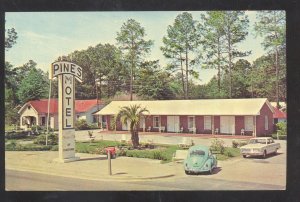 VALDOSTA GEORGIA PINES MOTEL VINTAGE ADVERTISING POSTCARD VOLKSWAGEN CARS