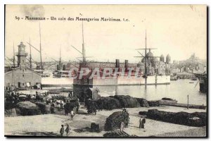 Old Postcard Marseille a corner Messageries Maritimes