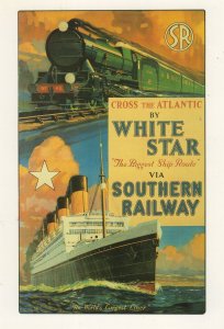 White Star Ship Line Southern Railway Transport Poster Postcard