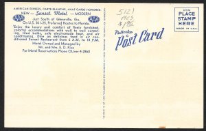 Sunset Motel Glennville Georgia Unused c1940s