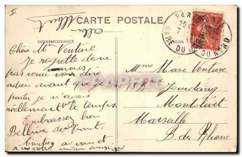 Old Postcard Paris 1st Louvre Museum and Monument Gambetta