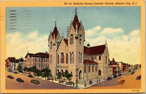 Vtg Atlantic City New Jersey NJ St Nicholas Roman Catholic Church 1930s Postcard