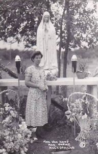 Wisconsin Necedah Mrs Van Hoof & Shrine Real Photo RPPC