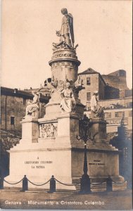 Italy Genova Monumento a Cristoforo Colombo Genoa RPPC 09.50