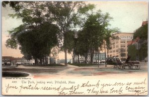 1905 Park Looking West Pittsfield Massachusetts Horse Carriage Posted Postcard