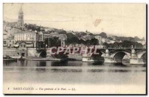 Saint Cloud Old Postcard General view and the bridge