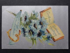 Greetings: ROMANCE Cornflower Emblem of Constancy - Old Postcard by B.B. London