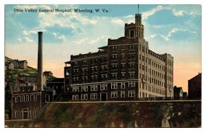 Antique Ohio Valley General Hospital, Wheeling, WV Postcard