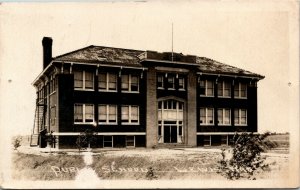 RPPC Real Photo Postcard KS Lewis Edwards County Public School RARE 1921 M40