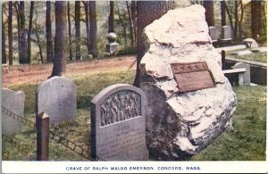 Concord Massachusetts Ma Postcard Rev War - Grave of Ralph Waldo Emerson