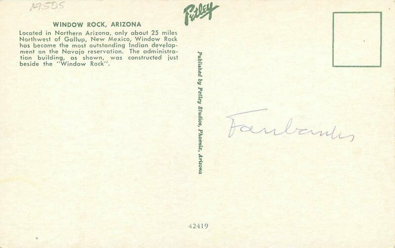 Petley 1950s Window Rock Arizona Postcard Navajo Indian Development 9741