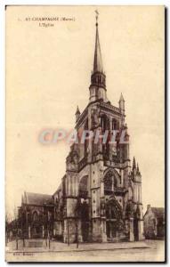 Ay in Champagne - The Church - Old Postcard