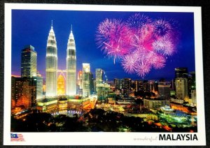 [AG] P214 Malaysia Petronas Twin Tower Kuala Lumpur City Firework (postcard *New