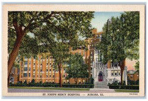 1948 St. Joseph Mercy Hospital Aurora Illinois IL Vintage Posted Postcard 