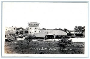 c1930's Balboa Beer Garden Building View Panama RPPC Photo Unposted Postcard