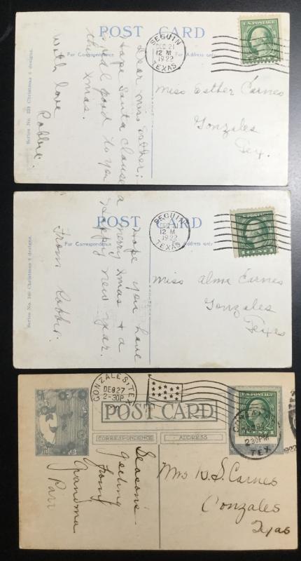 Postcard (3) Christmas 12/1922 LB