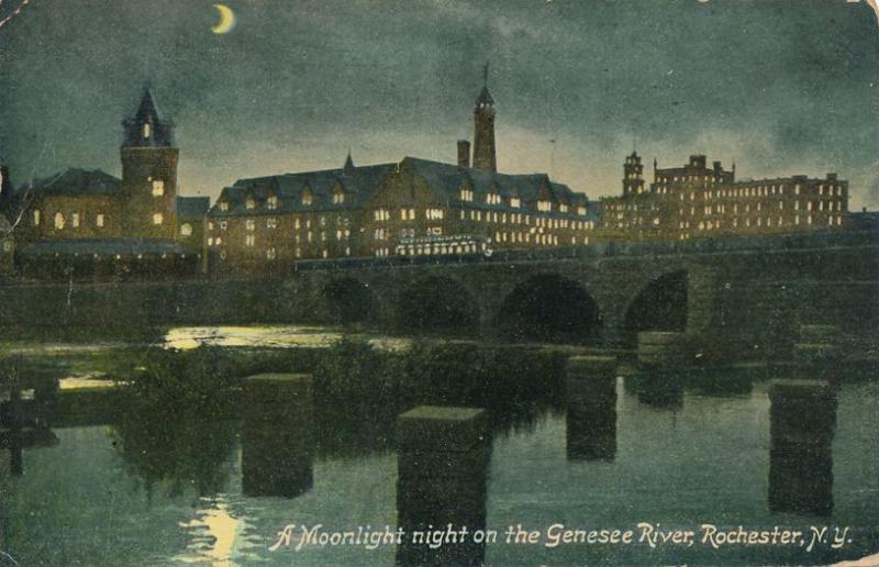 Moonlight Night on Genesee River Rochester NY pm 1912 Ad for Ware Photo Machine